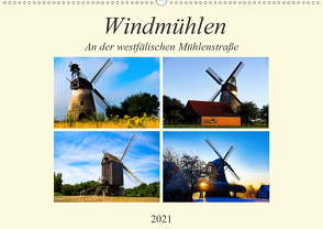 Windmühlen an der westfälischen Mühlenstraße (Wandkalender 2021 DIN A2 quer) von Riedel,  Tanja