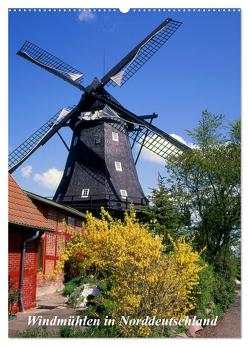 Windmühlen in Norddeutschland (Wandkalender 2024 DIN A2 hoch), CALVENDO Monatskalender von Reupert,  Lothar