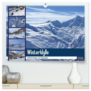 WinterIdylle Unterwegs im Saastal (hochwertiger Premium Wandkalender 2024 DIN A2 quer), Kunstdruck in Hochglanz von Michel,  Susan