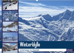 WinterIdylle Unterwegs im Saastal (Wandkalender 2022 DIN A2 quer) von Michel,  Susan