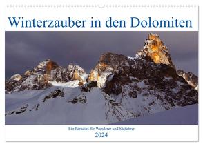 Winterzauber in den Dolomiten (Wandkalender 2024 DIN A2 quer), CALVENDO Monatskalender von Aichner,  Joe