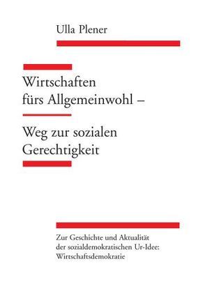 Wirtschaften fürs Allgemeinwohl – Weg zur sozialen Gerechtigkeit von Plener,  Ulla