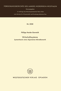 Wirtschaftssysteme von Herder-Dorneich,  Philipp