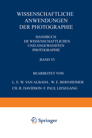 Wissenschaftliche Anwendungen der Photographie von Albada,  NA, Bernheimer,  NA, Davidson,  NA, Liesegang,  NA