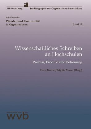 Wissenschaftliches Schreiben an Hochschulen von Gruber,  Hans, Mayer,  Brigitte, Verdicchio,  Dirk