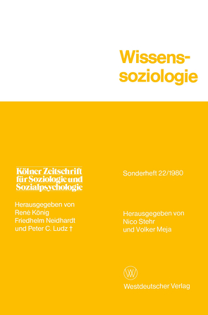 Wissenssoziologie von Stehr,  Nico