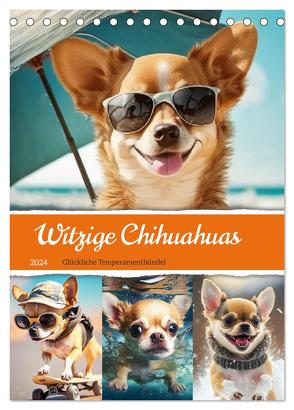 Witzige Chihuahuas. Glückliche Temperamentbündel (Tischkalender 2024 DIN A5 hoch), CALVENDO Monatskalender von Hurley,  Rose