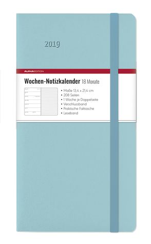 Wochen Notizkalender 18 Monate groß Azure 2019 von ALPHA EDITION