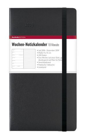 Wochen Notizkalender 18 Monate groß Red 2019 von ALPHA EDITION