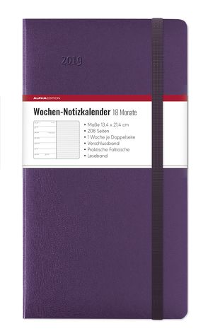 Wochen Notizkalender 18 Monate groß Violet 2019 von ALPHA EDITION