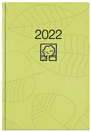 Wochenbuch grün 2022 – Bürokalender 14,6×21 cm – 1 Woche auf 2 Seiten – 128 Seiten – mit Eckperforation – Notizbuch – Blauer Engel – 766-0713