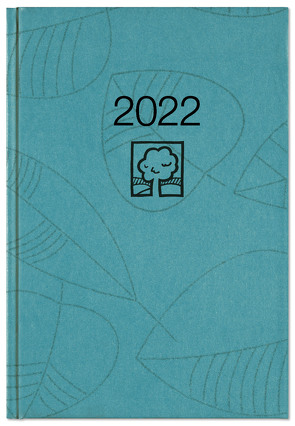 Wochenbuch türkis 2022 – Bürokalender 14,6×21 cm – 1 Woche auf 2 Seiten – 128 Seiten – mit Eckperforation – Notizbuch – Blauer Engel – 766-0717