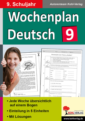 Wochenplan Deutsch / Klasse 9 von Autorenteam Kohl-Verlag