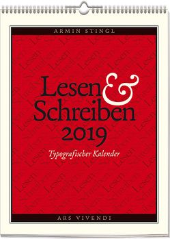 Wochenwandkalender: Lesen & Schreiben – Typografischer Kalender 2019