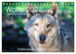 Wölfe 2024. Tierische Impressionen (Tischkalender 2024 DIN A5 quer), CALVENDO Monatskalender von Lehmann,  Steffani