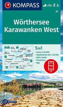 KOMPASS Wanderkarte 61 Wörthersee, Karawanken West 1:50.000 von KOMPASS-Karten GmbH