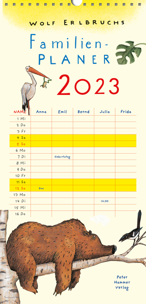 Wolf Erlbruchs Familienplaner 2023 von Erlbruch,  Wolf