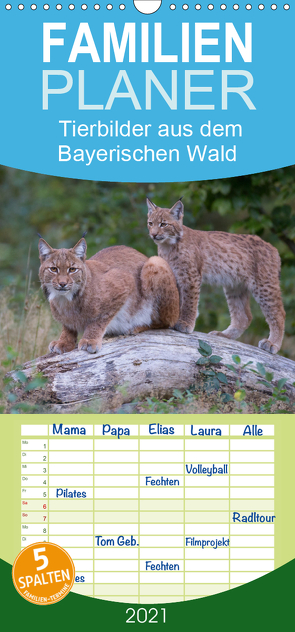 Wolf, Luchs und Co. – Tierbilder aus dem Bayerischen Wald – Familienplaner hoch (Wandkalender 2021 , 21 cm x 45 cm, hoch) von Buchmann,  Klaus, www.klaus-buchmann.de