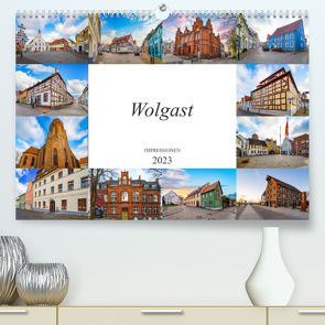 Wolgast Impressionen (Premium, hochwertiger DIN A2 Wandkalender 2023, Kunstdruck in Hochglanz) von Meutzner,  Dirk