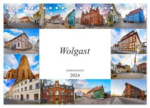 Wolgast Impressionen (Tischkalender 2024 DIN A5 quer), CALVENDO Monatskalender von Meutzner,  Dirk