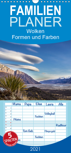 Wolken – Formen und Farben – Familienplaner hoch (Wandkalender 2021 , 21 cm x 45 cm, hoch) von Reutter,  Philipp