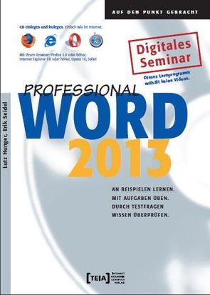 Word 2013 Professional von Hunger,  Lutz, Seidel,  Erik