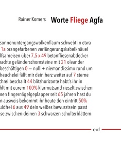 Worte Fliege Agfa von Komers,  Rainer