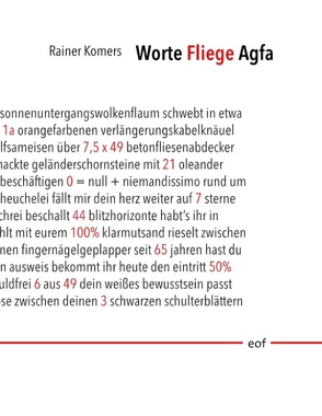 Worte Fliege Agfa von Komers,  Rainer