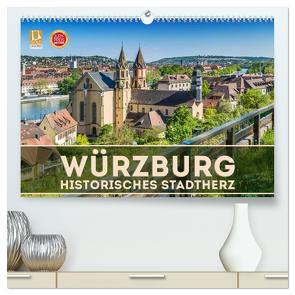 WÜRZBURG Historisches Stadtherz (hochwertiger Premium Wandkalender 2024 DIN A2 quer), Kunstdruck in Hochglanz von Viola,  Melanie