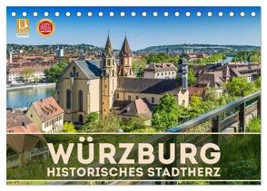 WÜRZBURG Historisches Stadtherz (Tischkalender 2024 DIN A5 quer), CALVENDO Monatskalender von Viola,  Melanie