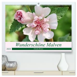 Wunderschöne Malven (hochwertiger Premium Wandkalender 2024 DIN A2 quer), Kunstdruck in Hochglanz von Kruse,  Gisela