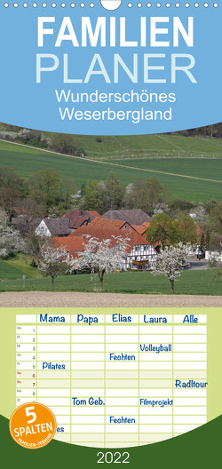 Familienplaner Wunderschönes Weserbergland (Wandkalender 2022 , 21 cm x 45 cm, hoch) von Lindert-Rottke,  Antje