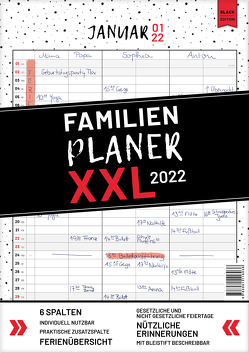 XXL Familienplaner 2022 zum Aufhängen in DIN A3. Hochwertiger und übersichtlicher Familienkalender 2022 mit 3 bis 6 Spalten, plus einer Zusatzspalte. Wandkalender inklusive gesetzlicher und nicht-gesetzlicher Feiertage, Ferien und Zusatzinfos. von Heisenberg,  Sophie