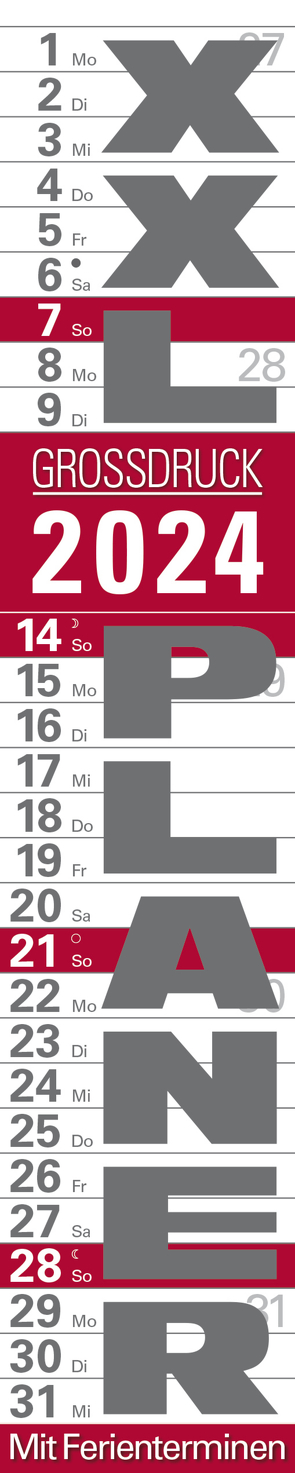 XXL Planer Großdruck rot 2024 von Korsch Verlag