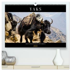 Yaks – auf steinigen Pfaden (hochwertiger Premium Wandkalender 2024 DIN A2 quer), Kunstdruck in Hochglanz von Utz,  Renate