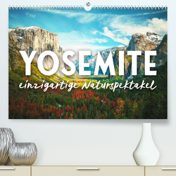 Yosemite – Einzigartige Naturspektakel (hochwertiger Premium Wandkalender 2024 DIN A2 quer), Kunstdruck in Hochglanz von Monkey,  Happy