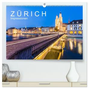 Z Ü R I C H Impressionen (hochwertiger Premium Wandkalender 2024 DIN A2 quer), Kunstdruck in Hochglanz von Dieterich,  Werner