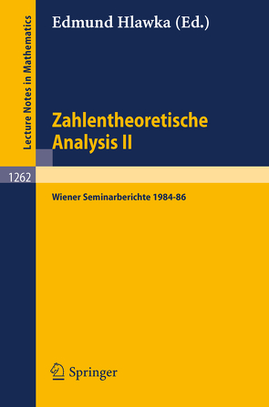 Zahlentheoretische Analysis II von Hlawka,  Edmund