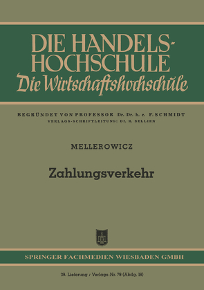 Zahlungsverkehr von Mellerowicz,  Konrad