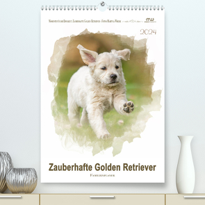 Zauberhafte Golden Retriever (Premium, hochwertiger DIN A2 Wandkalender 2024, Kunstdruck in Hochglanz) von Wrede - Wredefotografie,  Martina