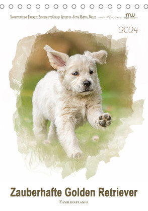 Zauberhafte Golden Retriever (Tischkalender 2024 DIN A5 hoch), CALVENDO Monatskalender von Wrede - Wredefotografie,  Martina