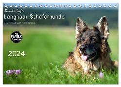 Zauberhafte Langhaar Schäferhunde (Tischkalender 2024 DIN A5 quer), CALVENDO Monatskalender von Schiller,  Petra