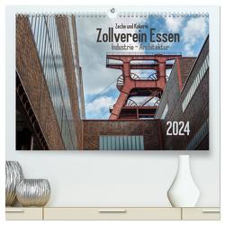 Zeche und Kokerei Zollverein Essen: Industrie-Architektur (hochwertiger Premium Wandkalender 2024 DIN A2 quer), Kunstdruck in Hochglanz von Herm,  Olaf