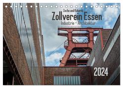 Zeche und Kokerei Zollverein Essen: Industrie-Architektur (Tischkalender 2024 DIN A5 quer), CALVENDO Monatskalender von Herm,  Olaf