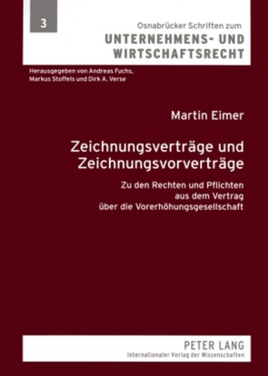 Zeichnungsverträge und Zeichnungsvorverträge von Eimer,  Martin