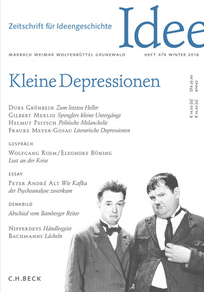 Zeitschrift für Ideengeschichte Heft X/4 Winter 2016 von Alt,  Peter-André, Grünbein,  Durs, Klenner,  Jost Philipp, Merlio,  Gilbert, Meyer-Gosau,  Frauke, Peitsch,  Helmut, Raulff,  Ulrich