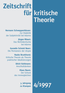 Zeitschrift für kritische Theorie / Zeitschrift für kritische Theorie, Heft 4 von Bock,  Wolfgang, Krämer,  Sven, Schweppenhäuser,  Gerhard