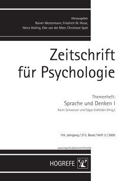 Zeitschrift für Psychologie von Erdfelder,  Edgar, Schweizer,  Karin