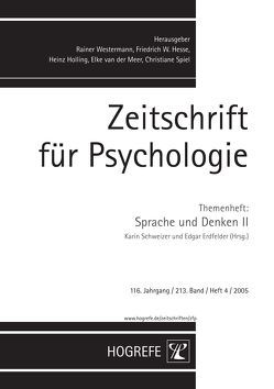 Zeitschrift für Psychologie von Erdfelder,  Edgar, Schweizer,  Karin