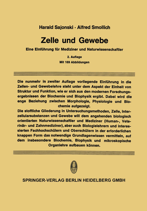 Zelle und Gewebe von Lindner,  D., Sajonski,  Harald, Smollich,  Alfred